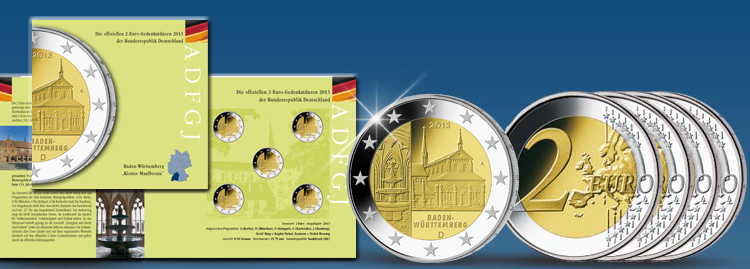 Der neue deutsche 2-Euro-Gedenkmünzen-Komplettsatz 2013: