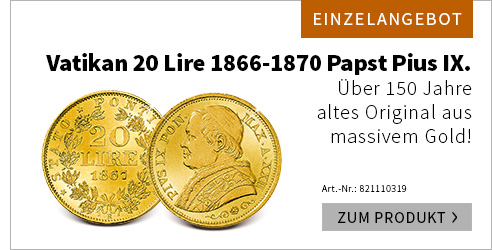 Vatikan 20 Lire Pius IX